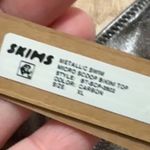 SKIMS  | NWT Metallic Carbon Gray Swim Micro Scoop Tie Beach Bikini Rave Top, XL Photo 6