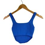 Aritzia Babaton Sculpt Blue Sleeveless Corset Bustier Rib Knit Tank Crop Top 2XS Photo 4
