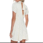 Free People x Revolve Abbie Mini Dress Cream Green Dot Bow Tie Puff Sleeve Size Photo 11