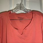 Ellen Tracy  Coral/Orange Split V Neck Short Sleeve Top XL Photo 2