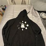 Tultex Black Hoodie with Ghost and Moon Phases Photo 0
