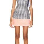 Area NYC AREA Faux Fur Trim Strapless Mini Dress Size US 8  Photo 0