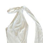 BHLDN  Anthro Nicoletta One Shoulder Removable Scarf White Ivory Satin Midi Dress Photo 2