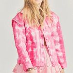 Love Shack Fancy Adelade Hibiscus Hand Dye Pink Oversized Quilted Jacket Medium Photo 0