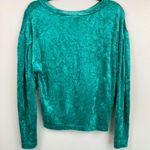 We The Free  Womens XS Milan Green Crushed Velvet Oversized Sweatshirt Y2K Grunge Photo 1