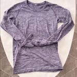 Lululemon  Swiftly Tech Long Sleeve Crew Heathered Black Cherry Size 8 Photo 2