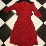 Vintage 80s Elizabeth Adams Western Paisley Red & Black Dress Shoulder Pads sz 8 Multiple Photo 1
