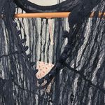 Free People  Navy Sheer Lace Bow Back Minidress NWT Photo 3