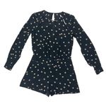 Pam & Gela Long Sleeve Silk Romper - Black & Cream - 0 Photo 1