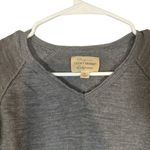 Lucky Brand  Gray Long Sleeve V-Neck Pullover Casual Knit Sweatshirt Women Sz XL Photo 4