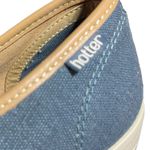 HOTTER Mabel M Width Preppy Blue Canvas Sneaker 9.5 Tan Leather Trim Photo 5