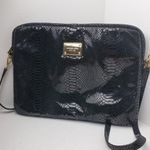 Michael Kors Black Python Style Notebook Cover with Strap Crossbody Bag Photo 0