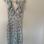 ZARA  Floral Satin Midi Dress Photo 4