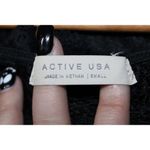 Active USA NWOT Black Lace Nylon Spandex Short Sleeve Bodysuit Top P12276 Size S Photo 2