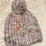 Madewell Chunky Pompom Beanie in Marled Orchid Wool Blend Winter Knit Hat Lilac Photo 0