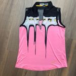 Jamie Sadock Womens Sleeveless Peak Golf Polo Top Size Medium Pink Photo 12