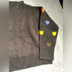 THML  heart knit Pattern Black Sweater small NWT Photo 9