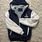 Cowboys Navy and Gray Full Zip Jacket Drawstring Hoodie Size M Size M Photo 1