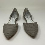 Alice + Olivia Hilary Snake Embossed Lambskin Leather d'Orsay Flats Shoes Gray Photo 1