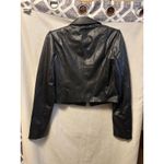 Paige NWT  Womans Argentina Blazer Tall Black Size 00 Faux Leather Photo 4