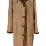 Gallery Women's Hooded Camel Coat M Faux Fur Trim Winter Long Sleeve Photo 0