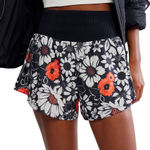 Free People Movement NWT Carpe Diem Floral Athletic Shorts XL 2.5” Black White Photo 0