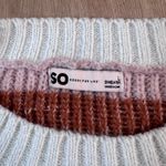 SO Goods for Life Striped Sweater Women’s L Cream Pink Rust Round Hem Cozy Size L Photo 2