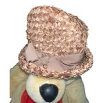 Vintage 50s/60s Lazarus Pink Woven Cellophane Ribbon Cloche Hat Photo 0