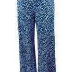 NEW Arolina Blue Silky Satin Polka Dot High Waist Wide Leg Trousers Pants Size S Photo 0