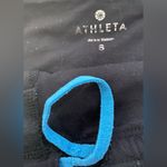 Athleta  Women’s Sz S Black/Gray Striped Poly Blend Leggings‎ Photo 3