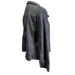 J Jill Blazer Jacket Dark Blue‎ Black Woven Office Career Corporate Mature Thick Size M Photo 2