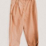 Anthropologie Khaki Pleated Poplin Trousers – Tapered Folded Hem (Sz 8) Photo 0
