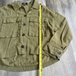 Lulus  Cropped Oversized Jacket Olive Green Pockets Full Button‎ Casual Womens L Photo 3