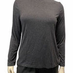 Chico's  Turtle Neck Gray Size 2 Long Sleeve Blouse Dark Academia Cozy City Chic Photo 0