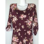 French Grey Women's Floral Brushed Knit Dress‎ Burgundy Medium NWT Bohemian Red Photo 1