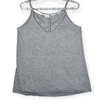 JODIFL  Strappy Criss-cross Front Tank Top S Gray Lightweight Sleeveless Photo 0