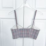 ZARA  Tweed Checkered Plaid Corset Crop Top Photo 4