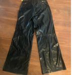 Free People  Star Crossed Lover Patent Leather Pants Wide Leg Black, A28 Photo 0