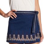 Love And Harmony Denim Wrap Skirt With Embroidery Detail Photo 0