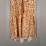 Hale Bob  Elbise Strapless Smocked Tie Neck Halter Midi Dress Orange White Small Photo 2