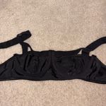 Dolls Kill Black Balconette Satin Bra with Underwire Photo 1