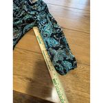 Roz & Ali  Paisley Blouse Women Size Medium Teal Black Lined Top Long Sleeve City Photo 6
