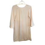Sandro  Paris Mini Dress Size Small Crepe Pale Pink Fluted 3/4 Sleeves‎ Tie Back Photo 1