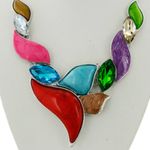 MULTI COLOR STATEMENT NECKLACE & EARRING SET Photo 2