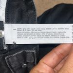 ZARA High Rise Waist Rigid Wide Full Length Raw Hem Jeans Washed Black 0 Photo 9