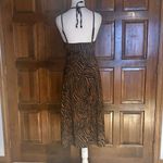 Betsey Johnson  Tiger Print Dress Size Small Halter Y2K Brown Midi Bodycon Photo 3