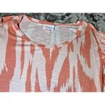 LuLaRoe  Olive Shirt Womens Size Large Orange/Peach Abstract‎ Design Tulip Sleeve Photo 3