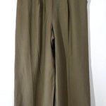 House of Harlow 1960 Pants Large Wide‎ Leg High Waist Pleated Lined Olive Preppy Green Photo 0