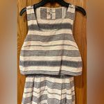 Madewell Striped Overlay Open Back Sleeveless Linen Blend Mini Dress Size 0 Photo 6