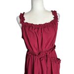 Scarlet Darkness Ruffled Midi Dress Large Red Sleeveless Goth Renaissance NEW Photo 1